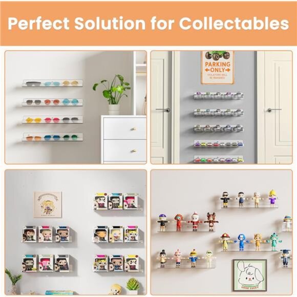 Acrylic Shelves for Bathroom Storage, 15" Floating Shelves Wall - Picture 5 of 7